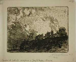 Viharos naplemente, Jouy-le-Moutier alkotó: Louis Auguste Lepère