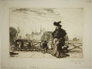 Az Île de la Cité a Pont des Arts felől nézve alkotó: Louis Auguste Lepère