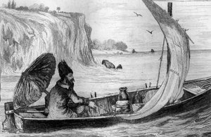 M. de Sainson rajza nyomán a mostani metszet vezetett a Daniel Defoe könyvéhez (De foe) „Robinson Crusoe”” 1837-es francia kiadáshoz.