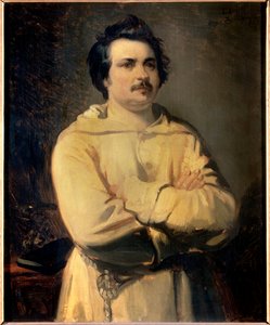 Honore de Balzac portréja (1799-1850) Louis Boulanger (1806-1867) festménye XIX. Tornyok. Szépművészeti Múzeum