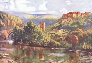 A Tejo folyón, Hutchinson festői Európájából, a Hutchinson & Son kiadásában, 1930 körül (színes litó)