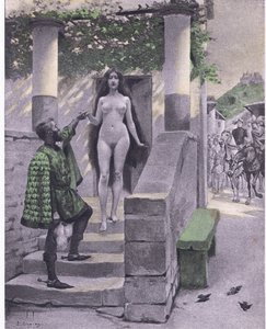 Griselda, Decameron of Boccaccio illusztrációja, amelyet a Navarre Society adott ki, 1930-as évek (litho)