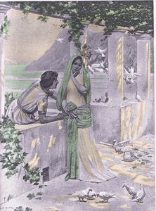 Restituta, illusztráció a Boccaccio Dekameronból, a Navarra Társaság 1930-as években (litho)