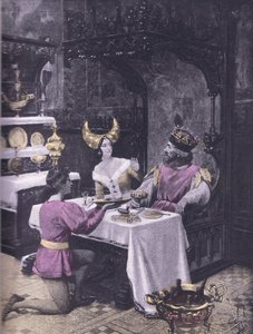 Tyúkok vacsorája, Boccaccio Dekameronjának illusztrációja, a Navarre Society kiadása 1930-as évek (litho)