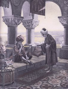 A három gyűrű, a Navarra Társaság által kiadott Boccaccio Dekameron illusztrációja, 1930-as évek (litho)