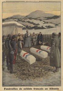 A Szerbiából való visszavonuláskor Albániában elesett francia katonák temetése, az I. világháború