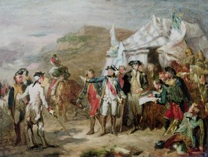 Vázlat a Yorktown-i csatához, 1781. október 1. és 17. között, 1836 körül