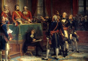 A három konzul: Bonaparte, Cambaceres és Lebrun az elnöki esküt fogadják Jobb oldalon Emmanuel-Joseph (Emmanuel Joseph) Sieyes (1748-1836) és Pierre-Roger (Pierre Roger) Ducos (Roger Ducos) (1747-1816). Louis Charles Auguste Coud festménye