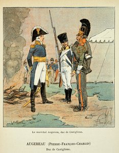Bombázott Lajos (1862-1927) illusztrációja Emmanuel de Las Cases (1766-1842) gróf „The Memorial of Saint Helene” című könyvéből: Le marechal Pierre Augereau (1757-1816), Castiglione hercege, magángyűjtemény alkotó: Louis Charles Bombled