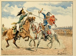 Illusztráció a „The Heros of the Siecle” című könyvből, Dick de Lonlay anekdotikus szavai és Louis Bombled (1862-1927) illusztrálása alkotó: Louis Charles Bombled