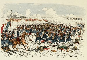 Illusztráció a "The Heros of the century" című könyvből, Dick de Lonlay anekdotikus elbeszélései, Louis Bombled (1862-1927) illusztrációjával. alkotó: Louis Charles Bombled