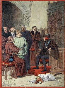 XII. Lajos francia király (1462-1515) fogadja a párizsi polgárokat a parloir aux bourgeois-ban, Párizs első városháza 1514.11.26-án (XII. Lajos francia király a „Burgesses szalonban” fogadja), először párizsi városháza képviselői th