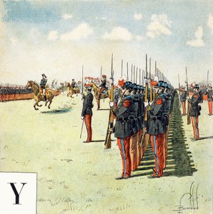 Y betű: a Saint Cyr (Saint-Cyr) katonai iskola tanulói, "Je serai soldat" (katona leszek) - Katonai ábécé alkotó: Louis Charles Bombled
