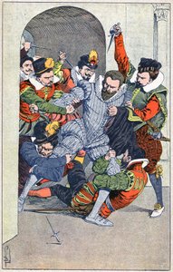 I. Henrik, Guise hercegének meggyilkolása Blois-ban 1588-ban. alkotó: Louis Charles Bombled