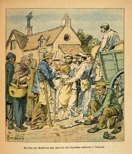 Eugene Sergeant keleti hadereje, Grenest néven, Louis Bombled (1862-1927) illusztrálásával (francia-német háború; hadjárat 1870-1871): Bourras ezredes indítékai az ellenségtől elvett földi maradványokat juttatták el a szegényeknek, Particular Collection alkotó: Louis Charles Bombled