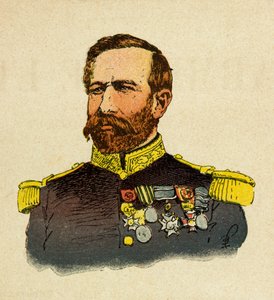Eugene Sergeant keleti hadereje, Grenest néven, Louis Bombled (1862-1927) illusztrálásával (francia-német háború; 1870-1871 kampány): Bourbaki tábornok (1816-1897) portréja, Magángyűjtemény alkotó: Louis Charles Bombled