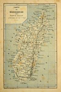 A madagaszkári háború – Az 1885-1895-ös francia expedíciók anekdotikus története, Henri Galli dit Galllichet (1854-1922), illusztrálta: Louis Bombled (1862-1927): Madagaszkár térképe, Magángyűjtemény alkotó: Louis Charles Bombled