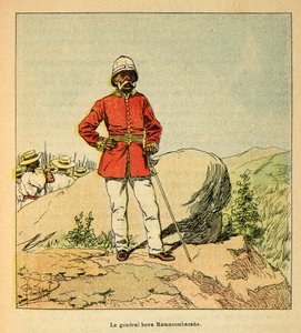 A madagaszkári háború - Az 1885-1895-ös francia expedíciók anekdotikus története Henri Galli dit Galllichet (1854-1922), illusztrálta Louis Bombled (1862-1927): Hova Ramasombazaha tábornok portréja, magángyűjtemény.