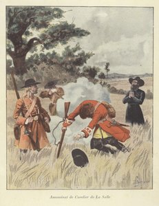 Rene-Robert Cavelier de la Salle meggyilkolása, 1687 alkotó: Louis Charles Bombled