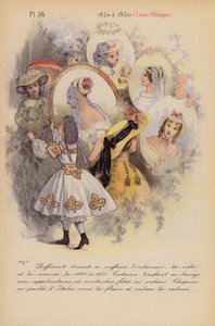 Francia divat: Louis-Philippe (színes litográfia) alkotó: Louis Colas