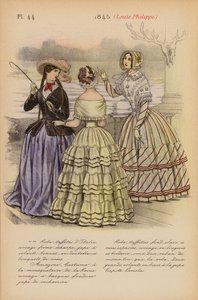 Francia divat: Louis-Philippe (színes litográfia)
