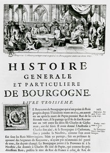 A "Histoire de Bourgogne" frontképe, Lothair császárt ábrázolva