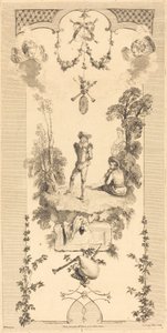 Fuvola hangjára táncoló juhász alkotó: Louis Crépy after Antoine Watteau
