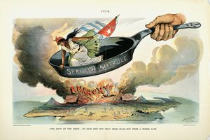 Az óra kötelessége: - Megmenteni [Kubát] nemcsak Spanyolországtól - hanem még rosszabb sorstól is, 1898