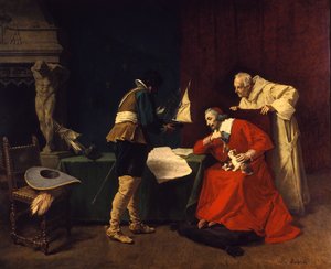 Richelieu tanulmányozza a támadási terveket La Rochelle ostromára alkotó: Louis Debras