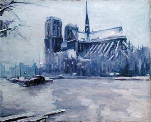 Notre-Dame az árvíz idején alkotó: Louis Degallaix
