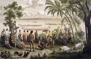 Pirogue versenyek a Bassac folyón, Doudart de Lagree (1823-68) „Atlas du Voyage d