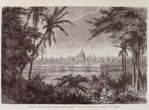 Angkor Thom kilátása 1870 körül – Louis Delaporte, Párizs „” Voyage au Cambodia” című filmjében
