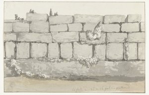 Az ősi templom külső falának külső része Manduria ősi városában A láncienne Mandurie mur exterior szerkezete Voyage en Italy, and Sicile et à Malte – 1778 (sorozat címe)