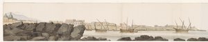 Kilátás Catania kikötőjére Vue du Port de Catane (cím az objektumon) Voyage en Italy, en Sicile et à Malte – 1778 (sorozat címe)