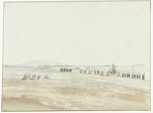 Processie in de omgeving van Cerignola Felvonulás elhagyja Cerignolát (cím a tárgyon) Utazások Olaszországban, Szicíliában és Máltán - 1778 (sorozat címe)