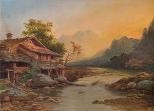 "Swiss Mountain Village", 1831, 1938 alkotó: Louis Etienne Watelet