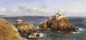 Kilátás a Bertheaume erődre alkotó: Eugene Isabey