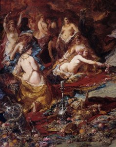 Szent Antal kísértése A remete Nagy Szent Antal (251-356) az Ördög kísértéseinek van kitéve a sivatagban. Részlet. Louis Gabriel Eugene Isabey (1803-1886) festménye