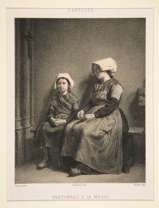Breton nők a misén alkotó: Louis Eugene Pirodon