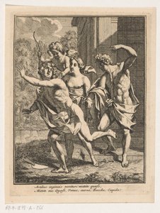 Egy fiatal férfi menekül Bacchus, Vénusz és Ámor elől alkotó: Louis Fabritius Dubourg