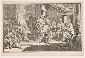 Pál és Barnabás a templom előtt prédikál alkotó: Louis Fabritius Dubourg