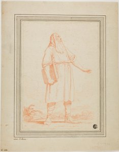 Álló szakállas férfi Holding Book alkotó: Louis Felix de la Rue