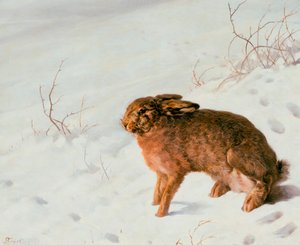 Nyúl a hóban, 1875 alkotó: Louis Ferdinand von Rayski