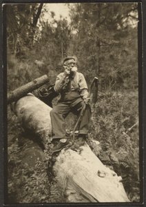 [Fleckenstein on a Log] alkotó: Louis Fleckenstein