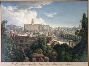 Kilátás a Capitolium-hegyre a Farnese Gardens felől