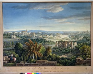 Kilátás a Celian-hegyre, Róma, 1800 körül