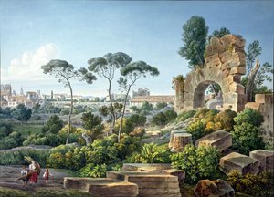 Az Esquilinus domb látképe, Róma, 1800 körül