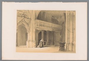 Biddende non in het Nonnbergklooster te Salzburg A saltzburgi nonenberg kolostor kápolnája (cím a tárgyon) alkotó: Louis Haghe