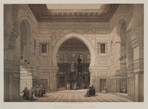 Egyiptom és Núbia, III. kötet: El Ghoree szultán mecsetjének belseje, 1849. alkotó: Louis Haghe