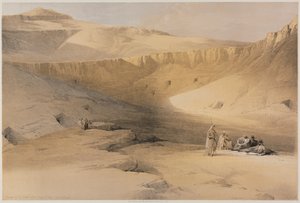 Egyiptom és Núbia, II. kötet: Bejárat a thébai királyok sírjához, Bab-El-Malouk, 1848. alkotó: Louis Haghe